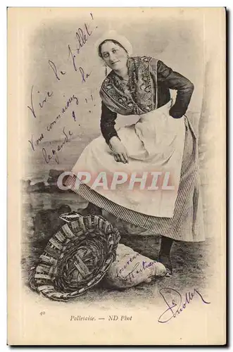 Cartes postales Polletaise Peche Femme ( folklore metier )