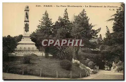 PAriS (14) Ansichtskarte AK parc Montsouris le monument de Flatters