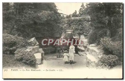 Paris (14)- Parc de Montsouris- La Grotte-Enfants-Cartes postales