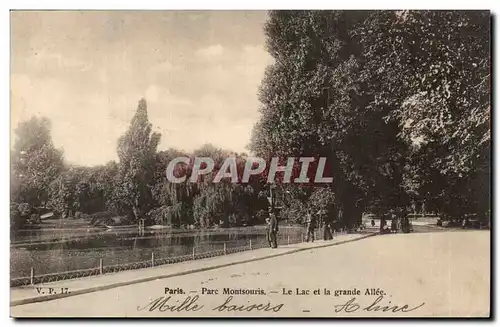 Paris (14)- Parc de Montsouris-Le Lac et la grande Allee-Ansichtskarte AK