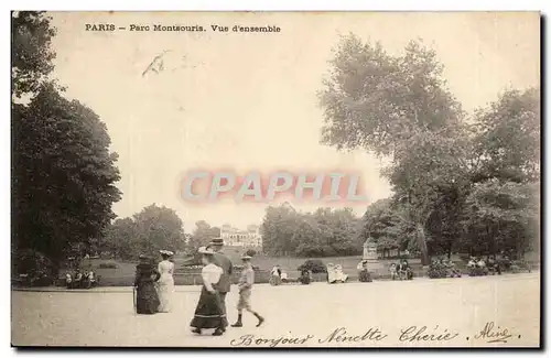 Paris (14)- Parc de Montsouris-Vue d&#39ensemble-femme-enfant-Ansichtskarte AK