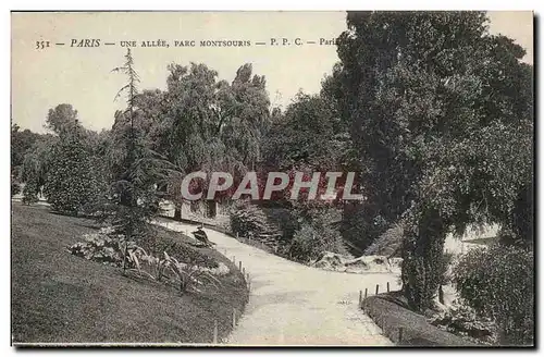 Paris (14)- Parc de Montsouris-Une Allee--Ansichtskarte AK