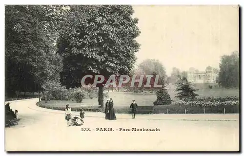 Paris (14) - Le Parc Montsouris- Une Allee-Femme-Enfant-Cartes postales