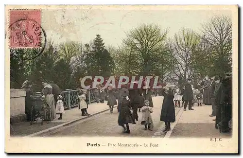 Paris (14) - Le Parc Montsouris- Le Pont-Femme-Enfant-Ansichtskarte AK