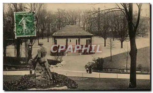 Paris (14) - Parc de Montsouris- Kiosque de Musique et Statue --Cartes postales