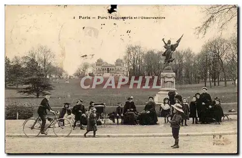 Paris (14) - Parc de Montsouris- l&#39Observatoire-enfants --Ansichtskarte AK