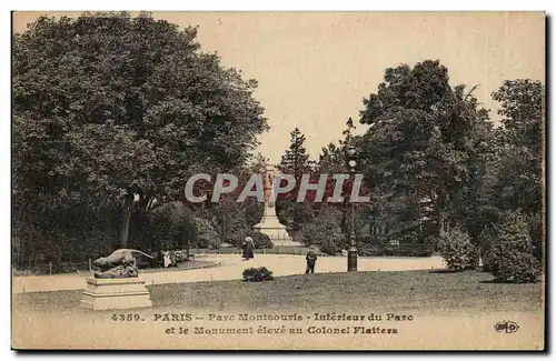 Paris (14) - Parc de Montsouris- Monument eleve au Colonel Flatters --Ansichtskarte AK