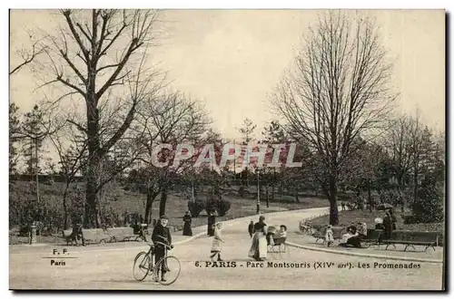 Paris (14)- Parc Montsouris-Les promenades-velo-Enfants--Ansichtskarte AK-