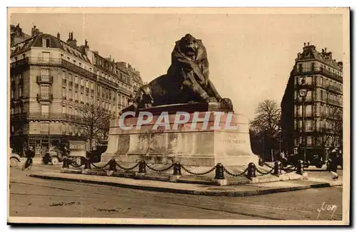 Paris 14 - Le Lion de Belfort - Bartholdi - Sculpteur - Boulevard Raspail et Rue Denfert Rochereau -