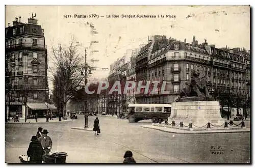 Paris 14 - Le Lion de Belfort - Bartholdi - Sculpteur - Boulevard Raspail et Rue Denfert Rochereau -