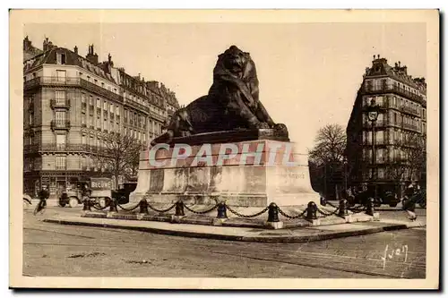 Paris 14 - Le Lion de Belfort - Bartholdi - Sculpteur - Boulevard Raspail et Rue Denfert Rochereau -