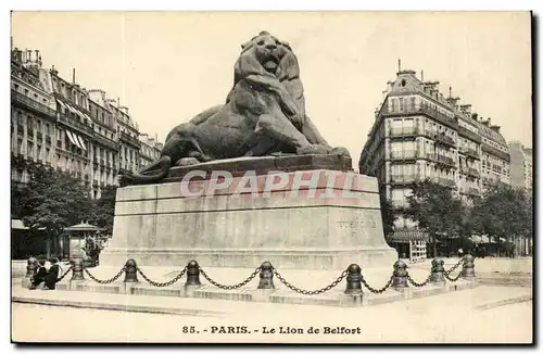 Paris - 14 - Le Lion de Belfort - Bartholdi - Sculpteur - Boulevard Raspail et Rue Denfert Rochereau