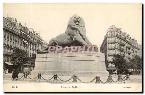 Paris - 14 - Le Lion de Belfort - Bartholdi - Sculpteur - Boulevard Raspail et Rue Denfert Rochereau