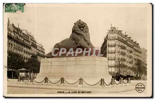 Paris - 14 - Le Lion de Belfort - Bartholdi - Sculpteur - Boulevard Raspail et Rue Denfert Rochereau