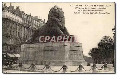 Paris - 14 - Le Lion de Belfort - Bartholdi - Sculpteur - Boulevard Raspail et Rue Denfert Rochereau