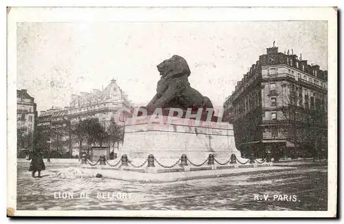 Paris - 14 - Le Lion de Belfort - Bartholdi - Sculpteur - Boulevard Raspail et Rue Denfert Rochereau