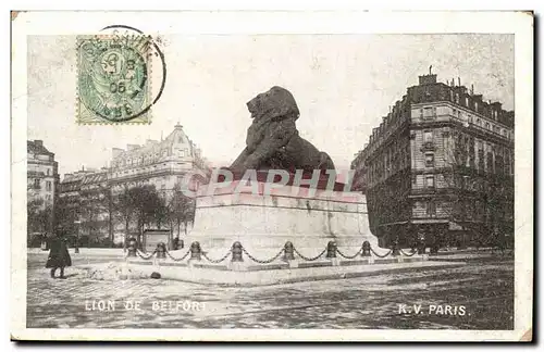 Paris - 14 - Le Lion de Belfort - Bartholdi - Sculpteur - Boulevard Raspail et Rue Denfert Rochereau