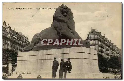 Paris - 14 - Le Lion de Belfort - Bartholdi - Sculpteur - Boulevard Raspail et Rue Denfert Rochereau