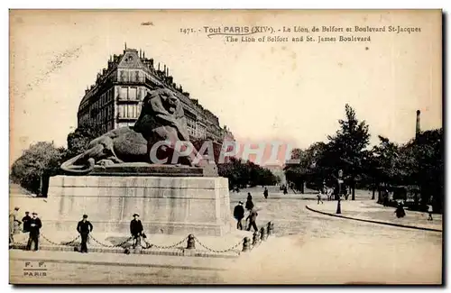 Paris(14)- Le Lion de Belfort-Oeuvre de Bartholdi-Place Denfert-Rochereau-The Lion of Belfort-Ansichtskarte AK