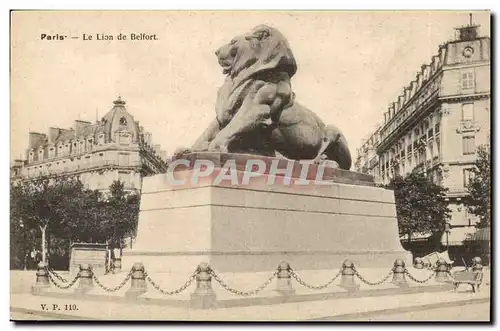 Paris(14) Le Lion de Belfort-Oeuvre de Bartholdi-Place Denfert-Rochereau-The Lion of Belfort-Cartes postales