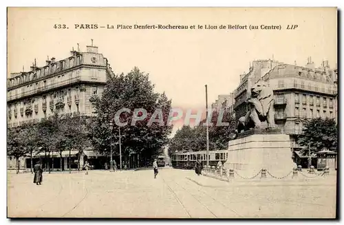 Paris(14) Le Lion de Belfort-Oeuvre de Bartholdi-Place Denfert-Rochereau-The Lion of Belfort-Cartes postales