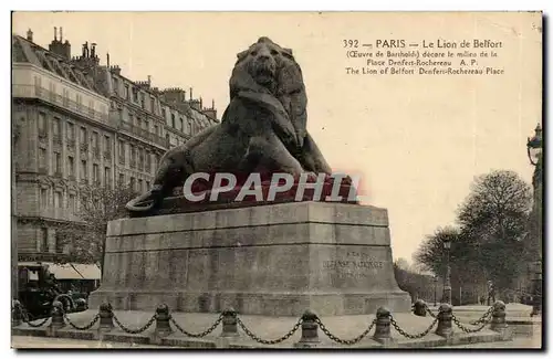 Paris(14) Le Lion de Belfort-Oeuvre de Bartholdi-Place Denfert-Rochereau-The Lion of Belfort-Cartes postales