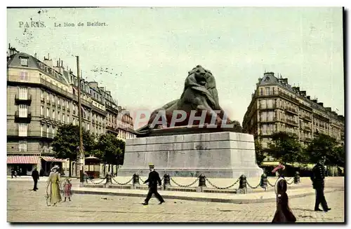 Paris(14) Enfant-Gendarme Le Lion de Belfort-Oeuvre de Bartholdi-Place Denfert-Rochereau-The Lion of