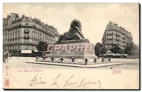 Paris(14) Le Lion de Belfort-Oeuvre de Bartholdi-Place Denfert-Rochereau-The Lion of Belfort-Ansichtskarte AK