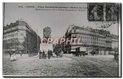 Paris 14 REPRODUCTION - Le Lion de Belfort - Place Denfert Rochereau - Ansichtskarte AK