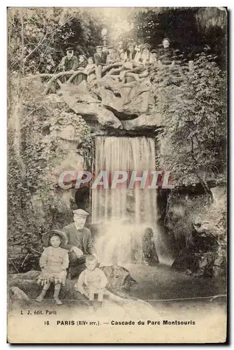 Paris - 14 Parc Montsouris - La Cascade - Enfants - Ansichtskarte AK