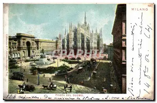 Cartes postales Italie Italia Milano piazza del duomo