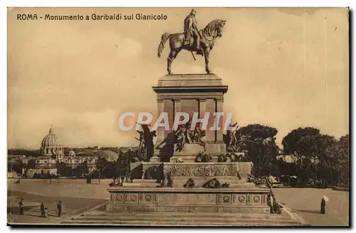 Cartes postales Italie Italia Roma monumento a Garibaldi sul Gianicolo