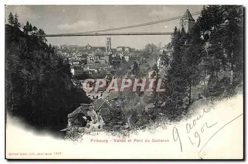 Ansichtskarte AK Suisse Fribourg Vallee et pont du Gotteron