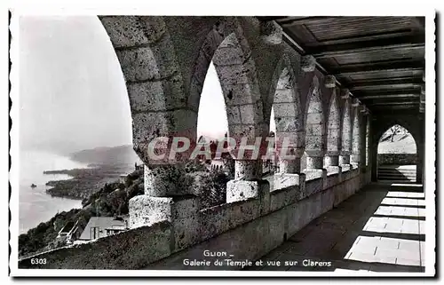 Cartes postales moderne Suisse Glion Galerie du temple et vue sur Clarens