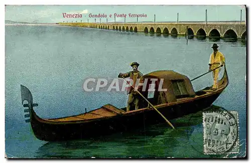 Cartes postales Italie Italia Venezia Gondole e Ponte Verrovia