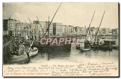 Cartes postales Italie Italia Napoli Via marina dal mare