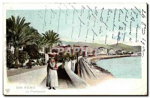 Ansichtskarte AK Italie Italia San Remo La promenade ( folklore costume )