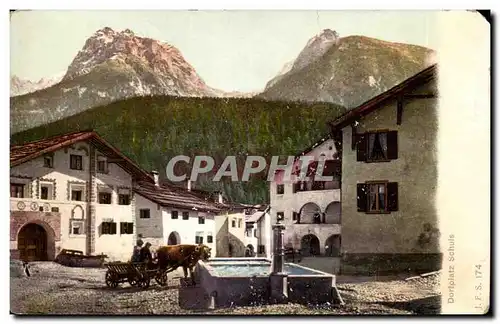 Cartes postales Suisse Dorplatz Schuls