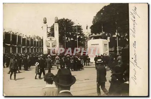 CARTE PHOTO Rond point des Champs Elysees Exposition Christ