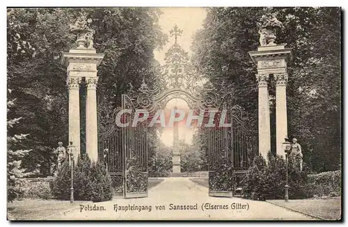 Potsdam- Brandenbourg- Haupteingang von Sanssouci (Eisernes Gitter)-Cartes postales