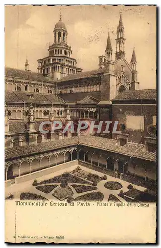 Ansichtskarte AK Italie Italia Monumente Certosa di Pavia Fianco e Cupola della Chiesa
