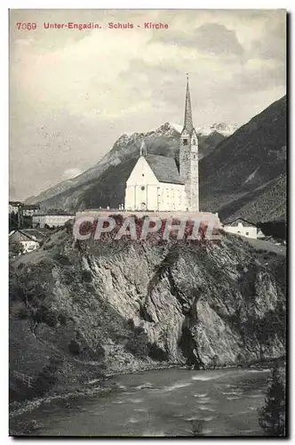 Cartes postales Suisse Unter Engadin Schuls Kirche