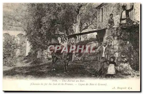 Une ferme a Bar - Ligne du Sud de la France - de Nice a Grasse - train - - Ansichtskarte AK