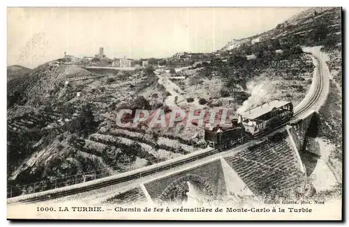 La Turbie - CHemin de Fer a Cremaillere de Monte Carlo a la Turbie - train - Ansichtskarte AK