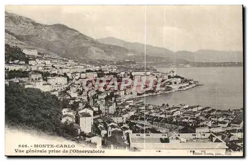 Monaco - Monte-Carlo - Vue Generale prise de l'Observatoire - Cartes postales