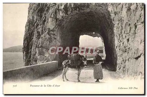 Pomenade de la Cote d&#39Azur -paysanne - ane -donkey - Ansichtskarte AK