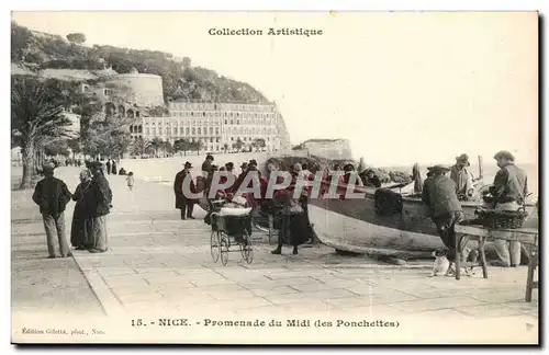 Nice - Promenade du Midi des Ponchettes - bateau - Collection artistique - Ansichtskarte AK