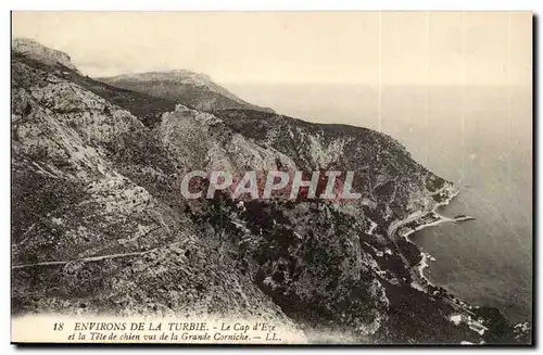 Environs de la Turbie - La Cap d&#39Eze et la Tete de chien vus de la Grande Corniche - Cartes postales