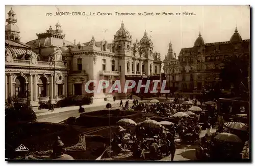 Monaco - Monte Carlo - Le Casino Terrasse du Cafe de Paris et Hotel - Cartes postales