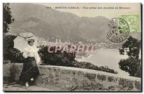 Monaco Monte CArlo Cartes postales Vue prise des jardins de Monaco (femme)